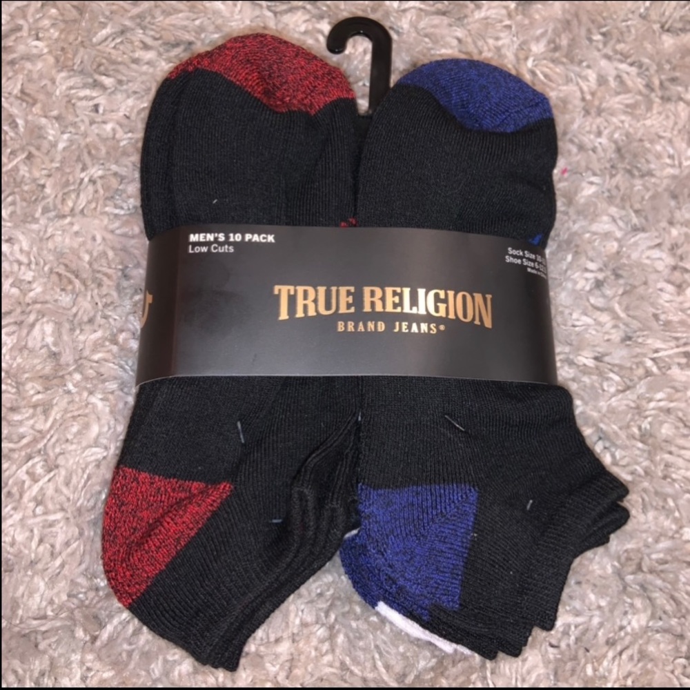 10-Pack of Mens True Religion Jeans Brand Low Cut Socks NWT